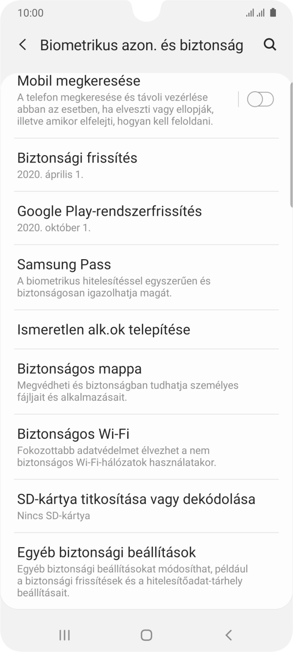Válaszd az Egyéb biztonsági beállítások lehetőséget. Válaszd az Egyéb biztonsági beállítások lehetőséget.
