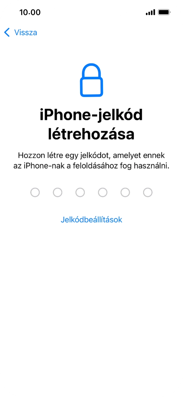 Válaszd a Jelkódbeállítások lehetőséget. Válaszd a Jelkódbeállítások lehetőséget.