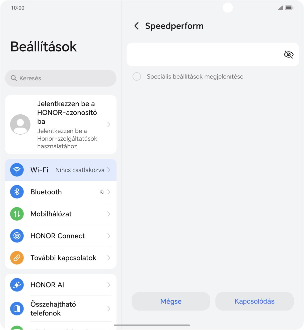 Írd be a Wi-Fi hálózatodhoz tartózó jelszót, és válaszd a Kapcsolódás lehetőséget.