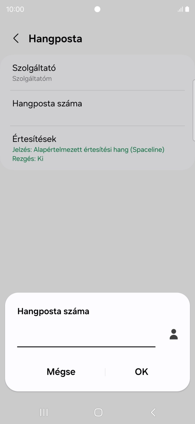 Írd be azt, hogy +36709090999, és válaszd az OK lehetőséget.