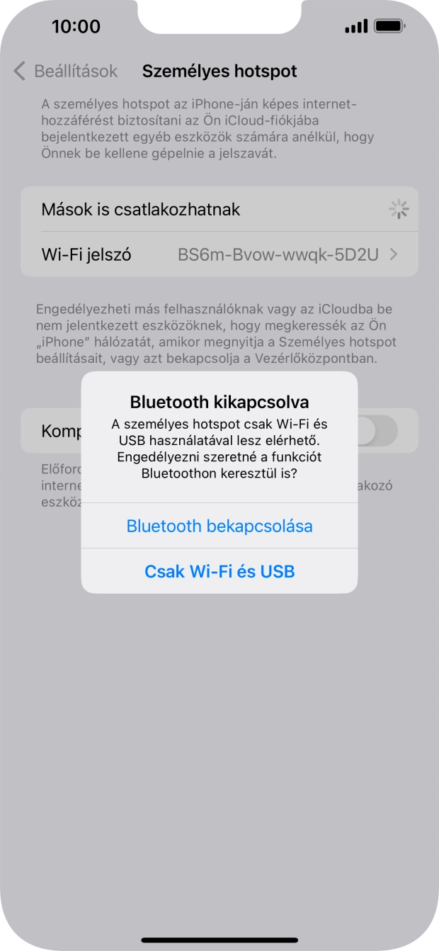 Amennyiben be van kapcsolva a Wi-Fi, válaszd a Csak Wi-Fi és USB lehetőséget.