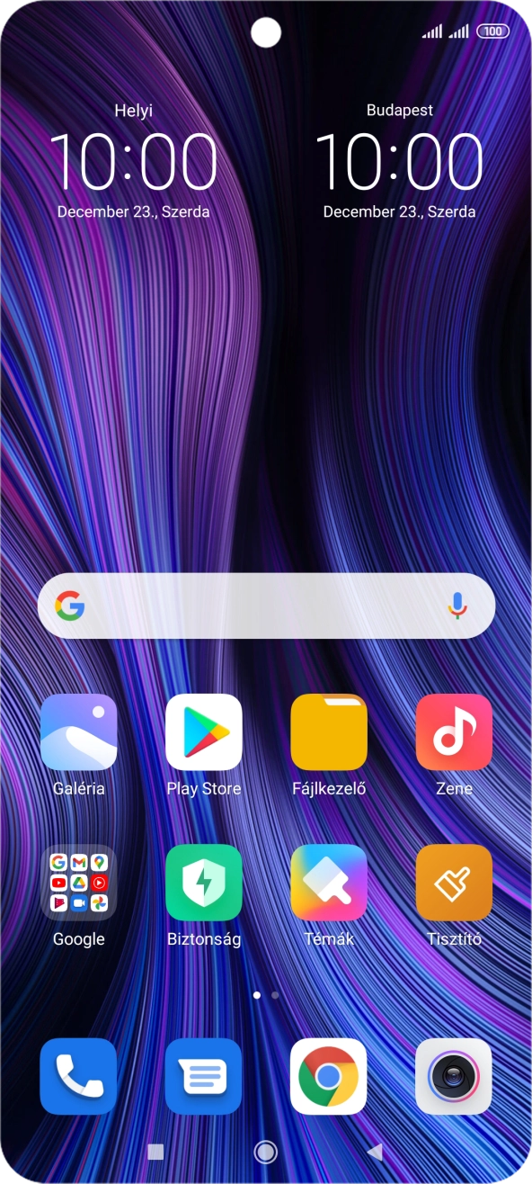 Húzd két ujjad lefelé a képernyő tetejéről.