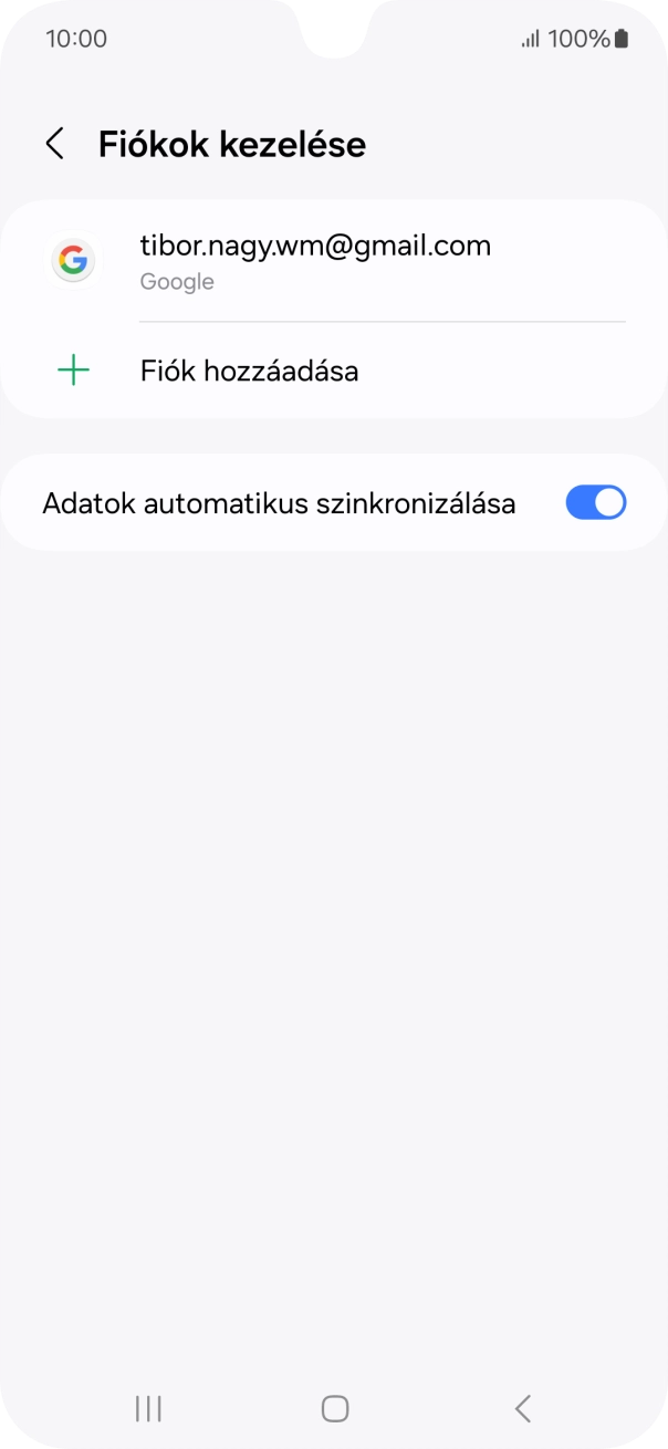 Válaszd a Fiók hozzáadása lehetőséget.