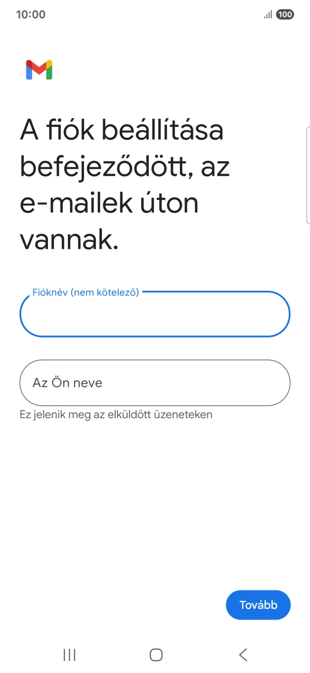 Kattints Az Ön neve mezőre, és írd be a kívánt küldőnevet.
