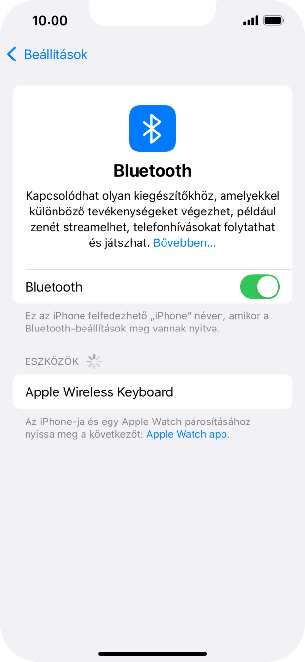 Válaszd ki a kívánt Bluetooth-eszközt, és kövesd a kijelzőn megjelenő utasításokat annak telefonodhoz történő csatlakoztatásához.