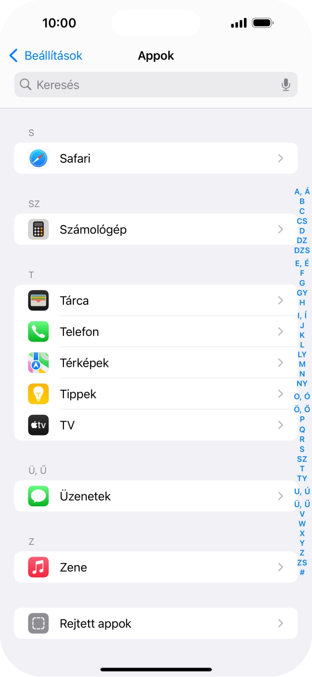 Válaszd az Üzenetek lehetőséget. Válaszd az Üzenetek lehetőséget.