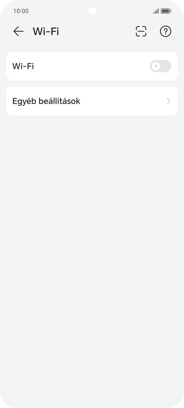 Kattints a „Wi-Fi” melletti csúszkára a funkció bekapcsolásához.