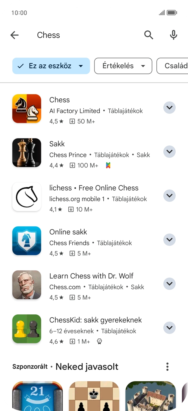 Kattints a kívánt alkalmazásra. Kattints a kívánt alkalmazásra.