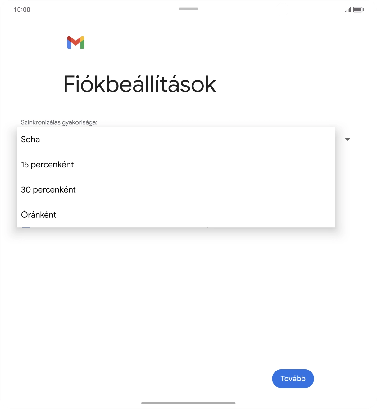 Válaszd ki a kívánt beállítást.