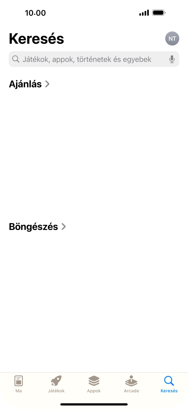 Kattints a keresés mezőre, és írd be a keresett alkalmazás nevét vagy tárgykörét.