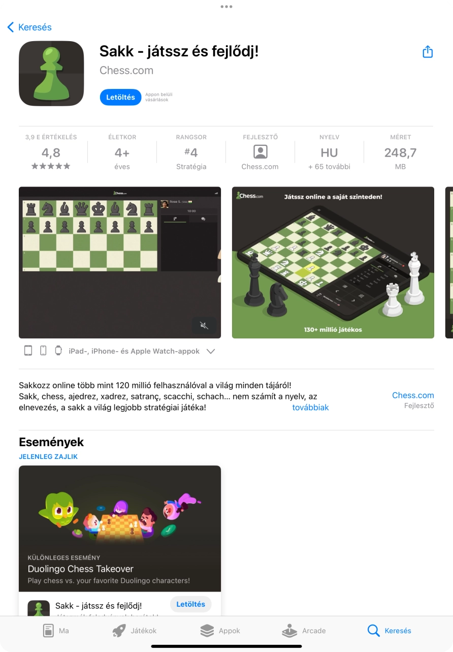 Válaszd a Letöltés lehetőséget, és kövesd a képernyőn megjelenő utasításokat az alkalmazás telepítéséhez.