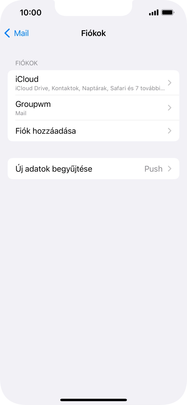 Kattints az imént létrehozott e-mail-fiók nevére.