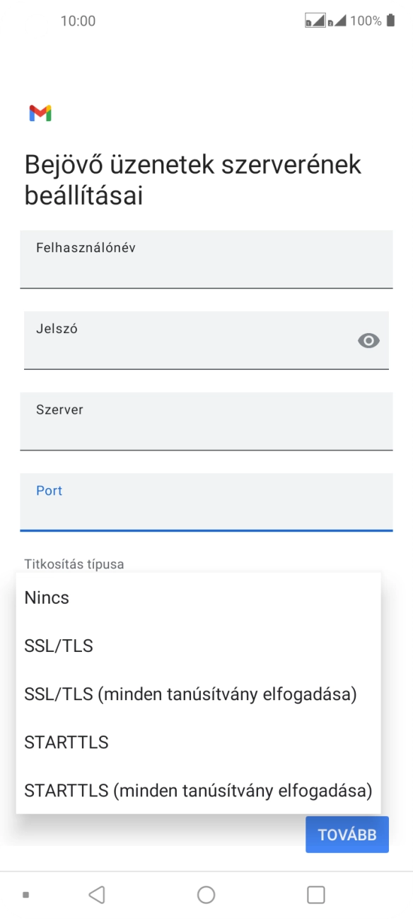 Válaszd a Nincs lehetőséget.