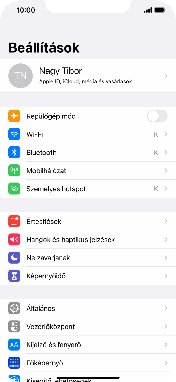 Válaszd a Személyes hotspot lehetőséget. Válaszd a Személyes hotspot lehetőséget.