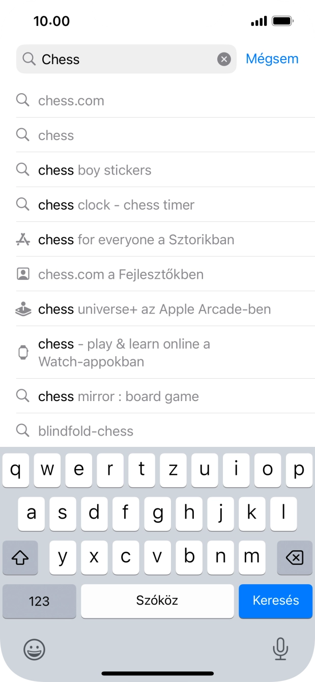 Válaszd a Keresés lehetőséget.