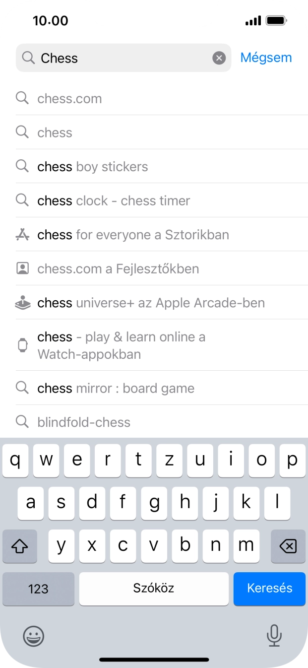 Válaszd a Keresés lehetőséget.