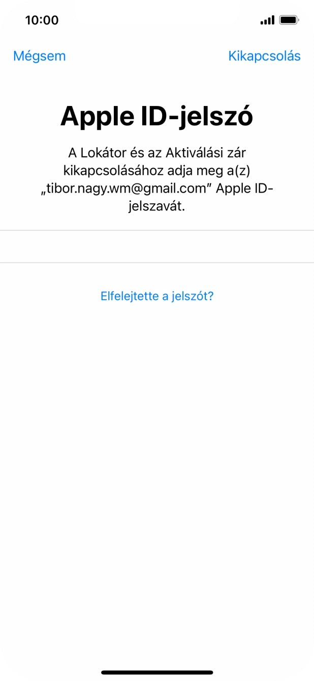 Válaszd a Kikapcsolás lehetőséget.