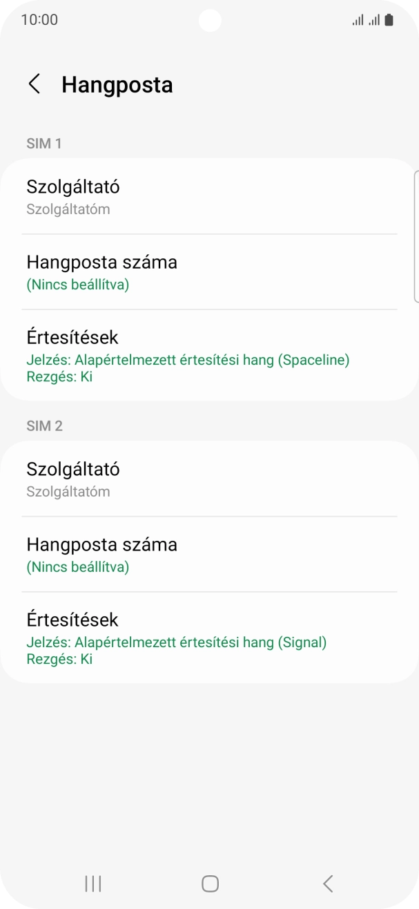 Válaszd a Hangposta száma lehetőséget. Válaszd a Hangposta száma lehetőséget.