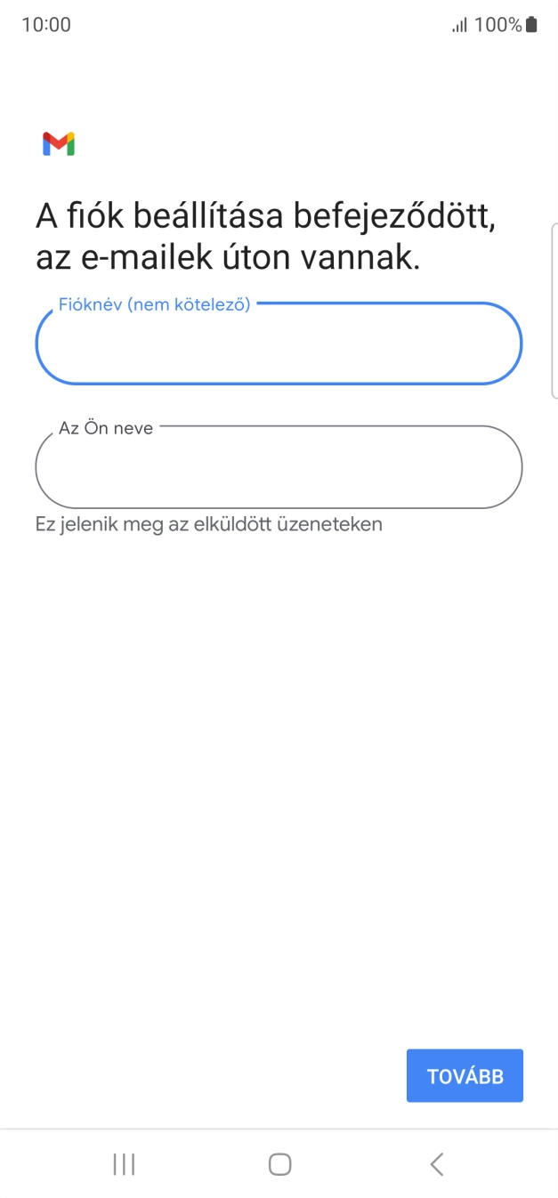 Kattints „Az Ön neve” alatti mezőre, és írd be a kívánt küldőnevet.