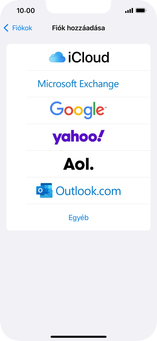 Válaszd az Egyéb lehetőséget.
