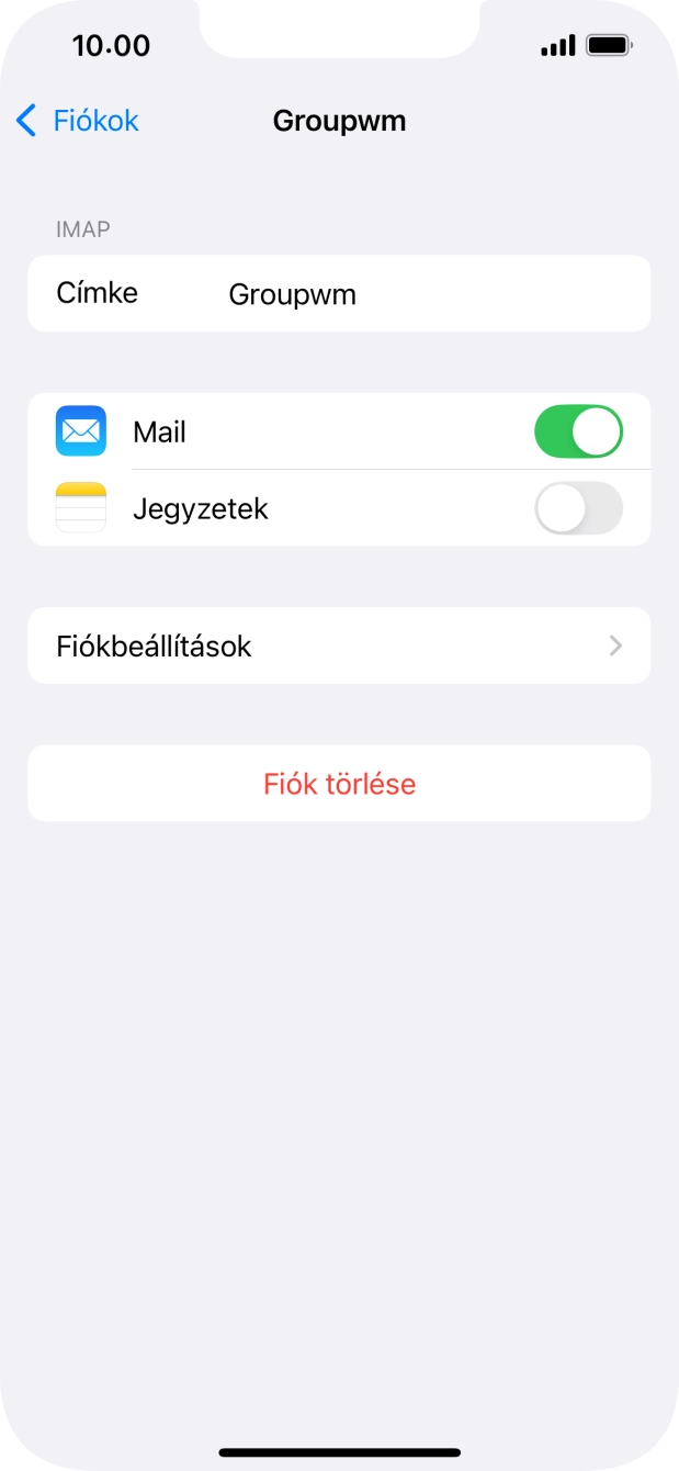 Válaszd a Fiókbeállítások lehetőséget.