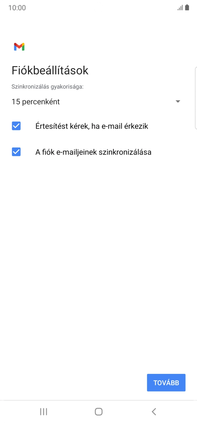 Nyisd le a „Szinkronizálás gyakorisága” alatt legördülő menüt.