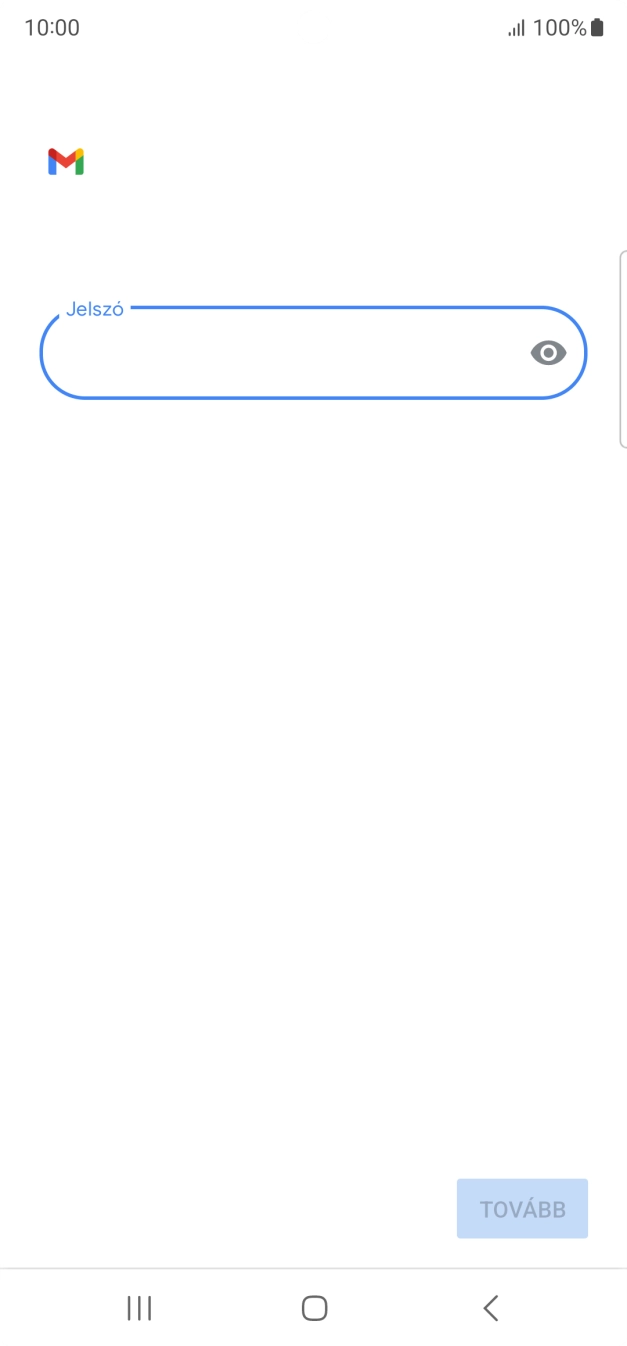 Kattints a „Jelszó” alatti mezőre, és írd be az e-mail-fiókodhoz tartozó jelszót.