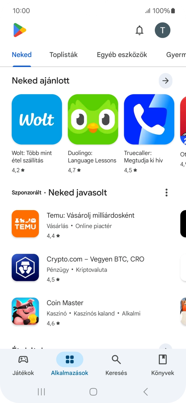 Válaszd a Keresés lehetőséget.