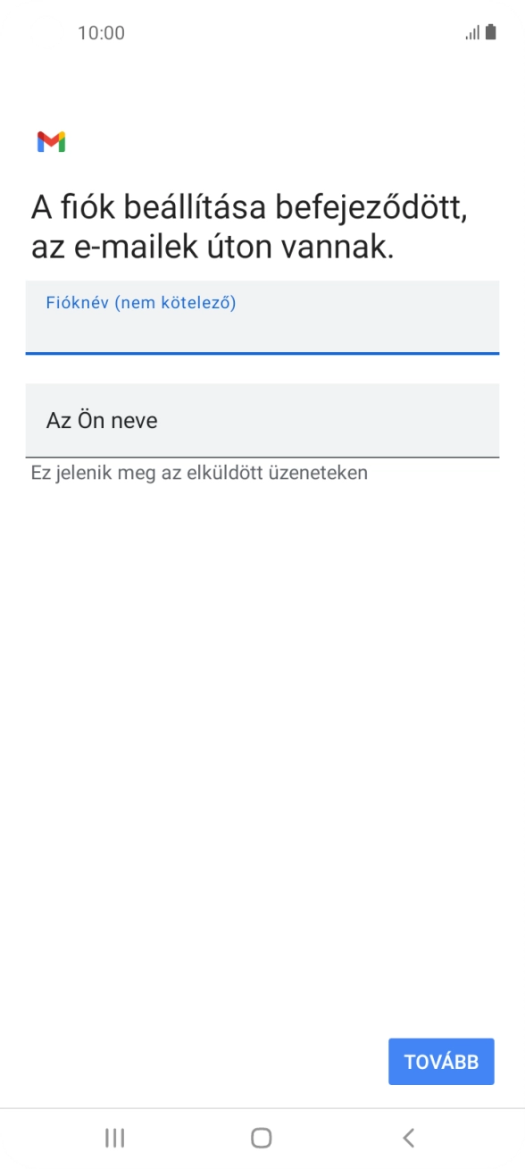 Kattints Az Ön neve mezőre, és írd be a kívánt küldőnevet.