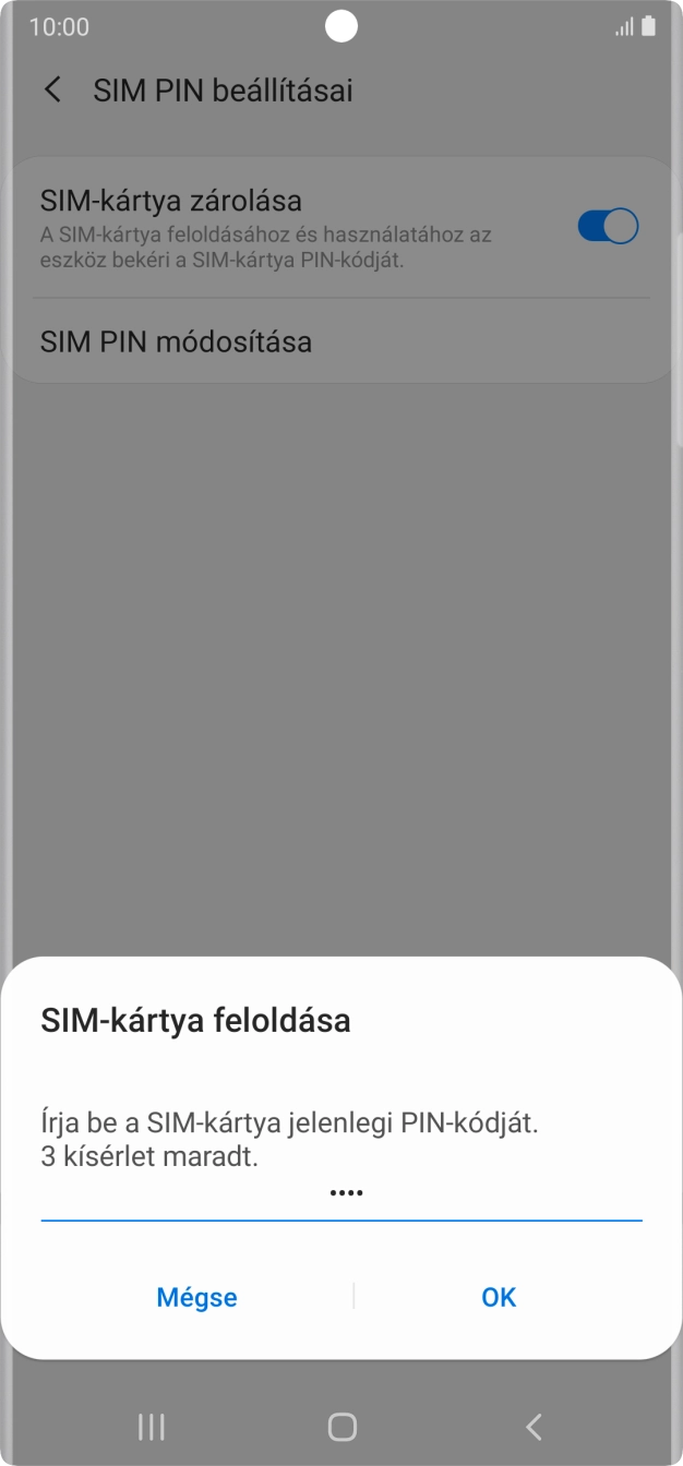 Írd be a PIN-kódot, és válaszd az OK lehetőséget. Írd be a PIN-kódot, és válaszd az OK lehetőséget.