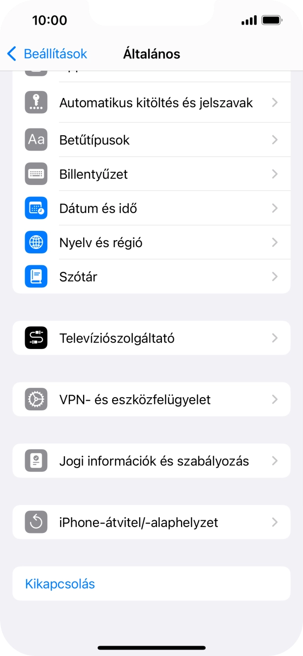 Válaszd az „iPhone-átvitel/-alaphelyzet” lehetőséget. Válaszd az „iPhone-átvitel/-alaphelyzet” lehetőséget.