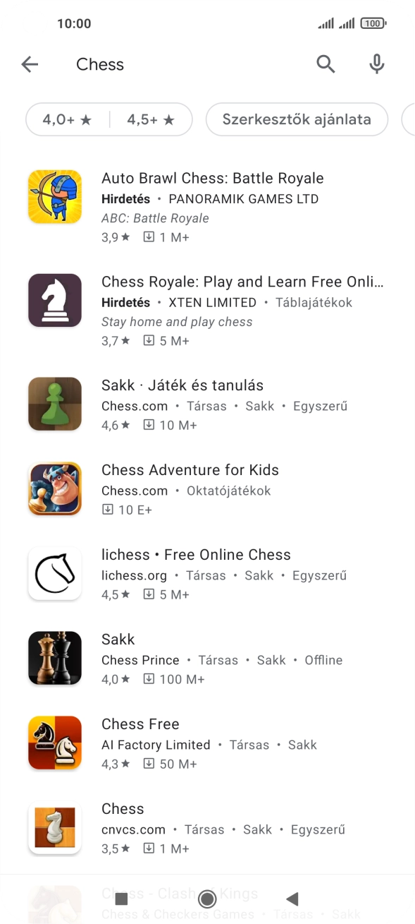 Kattints a kívánt alkalmazásra. Kattints a kívánt alkalmazásra.