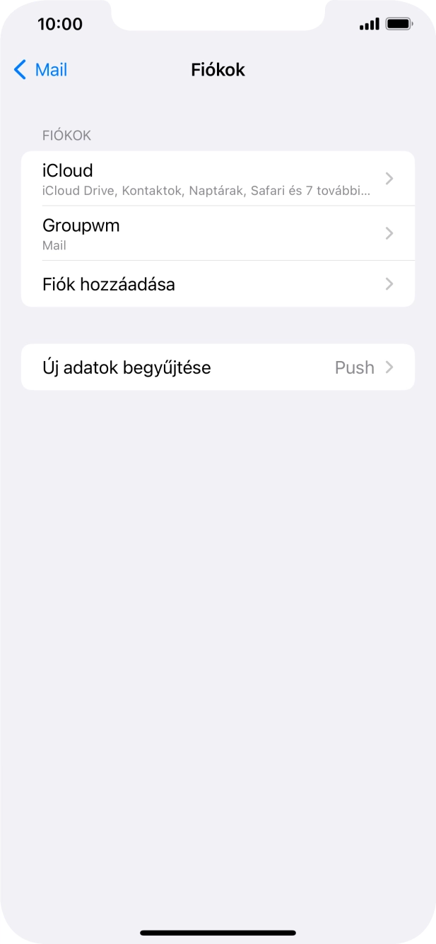 Kattints az imént létrehozott e-mail-fiók nevére.
