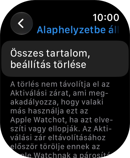 Válaszd az Összes tartalom, beállítás törlése lehetőséget.