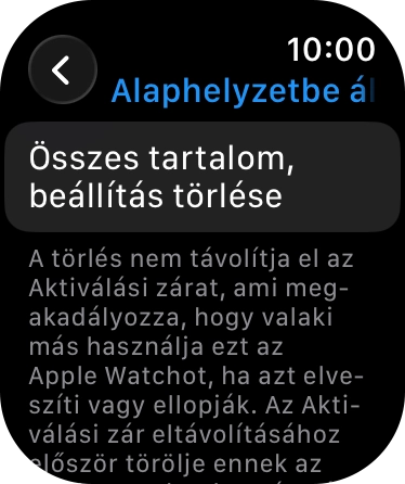 Válaszd az Összes tartalom, beállítás törlése lehetőséget. Válaszd az Összes tartalom, beállítás törlése lehetőséget.
