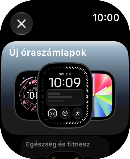 Forgasd el a Digital Crown-t, hogy megnézd a különböző kategóriákat.