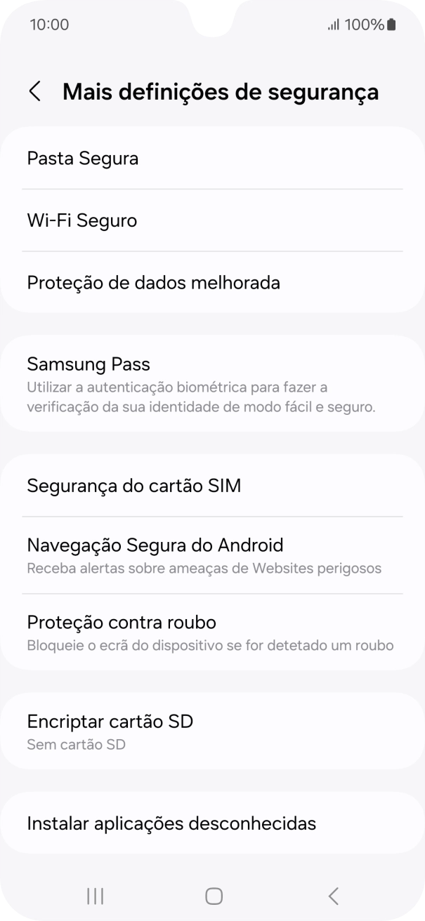 Prima Segurança do cartão SIM.