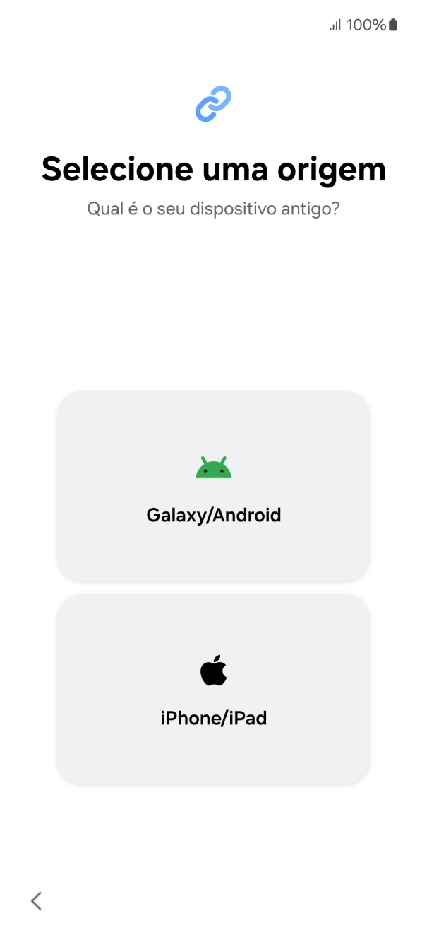 Prima a definição pretendida e siga as indicações no ecrã para transferir conteúdo de outro telefone.