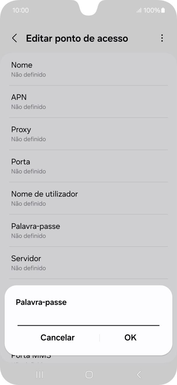 Introduza vodafone e prima OK.