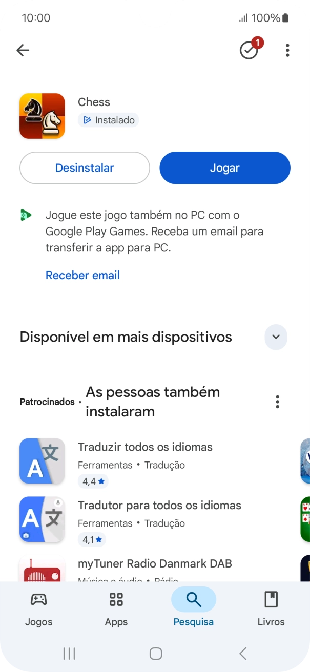 Prima a tecla de início para terminar e voltar ao ecrã inicial.