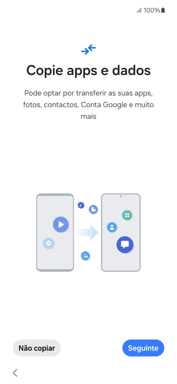 Prima Não copiar e siga as indicações no ecrã para terminar a ativação.