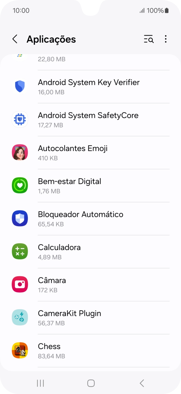Prima a app pretendida.