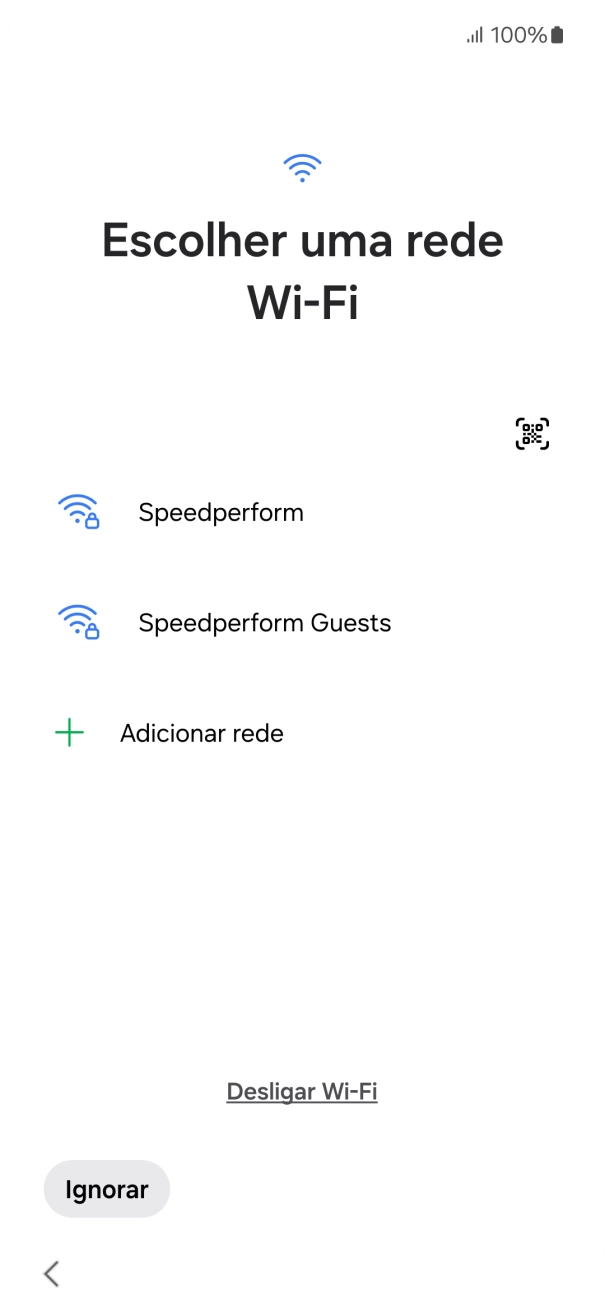 Prima a rede pretendida.