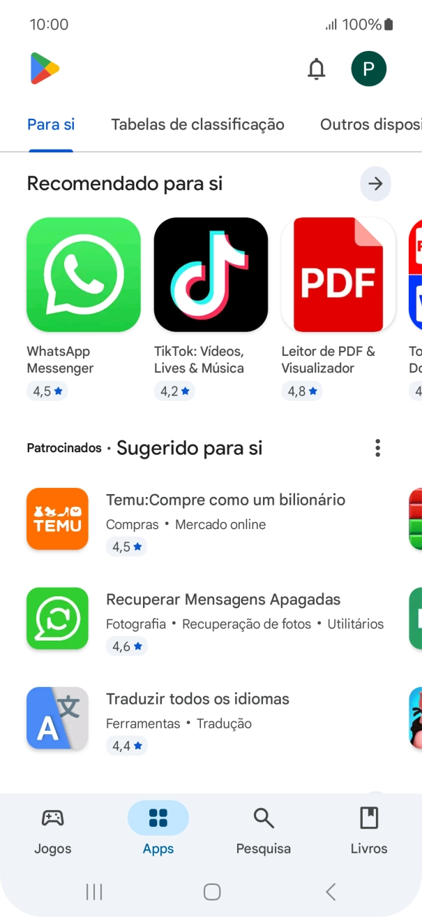 Prima o ícone de perfil.