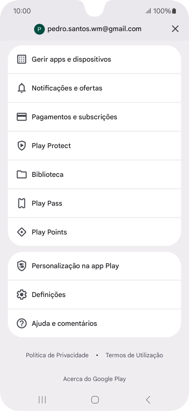 Prima Gerir apps e dispositivos.