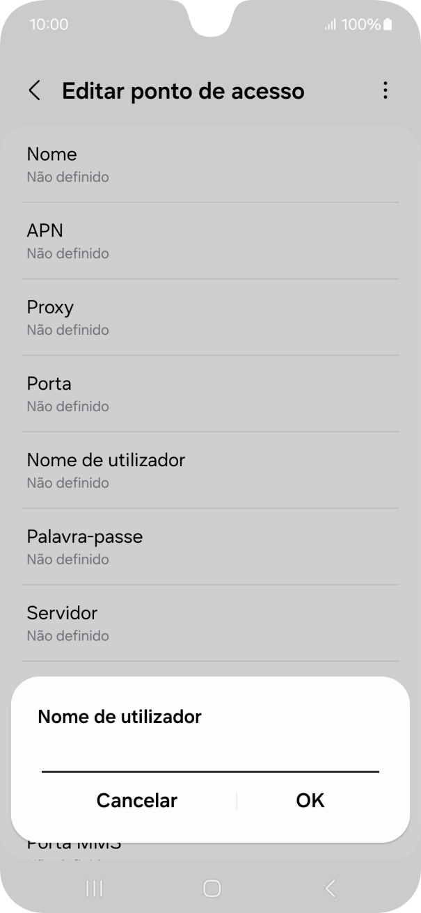 Introduza vodafone e prima OK.