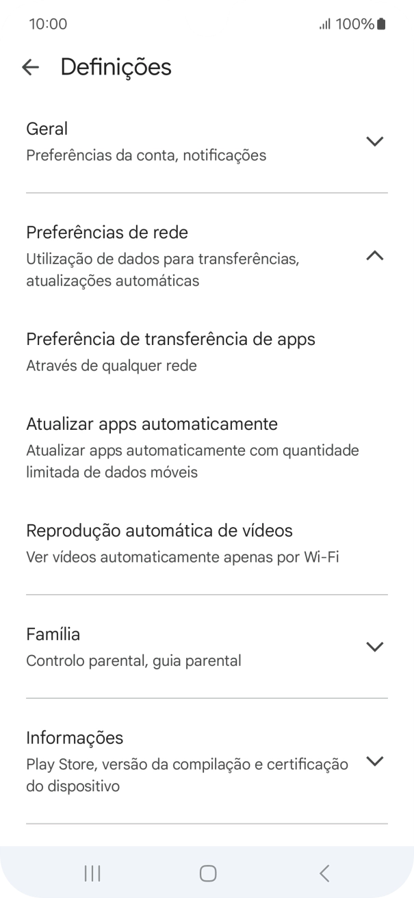 Prima Atualizar apps automaticamente.