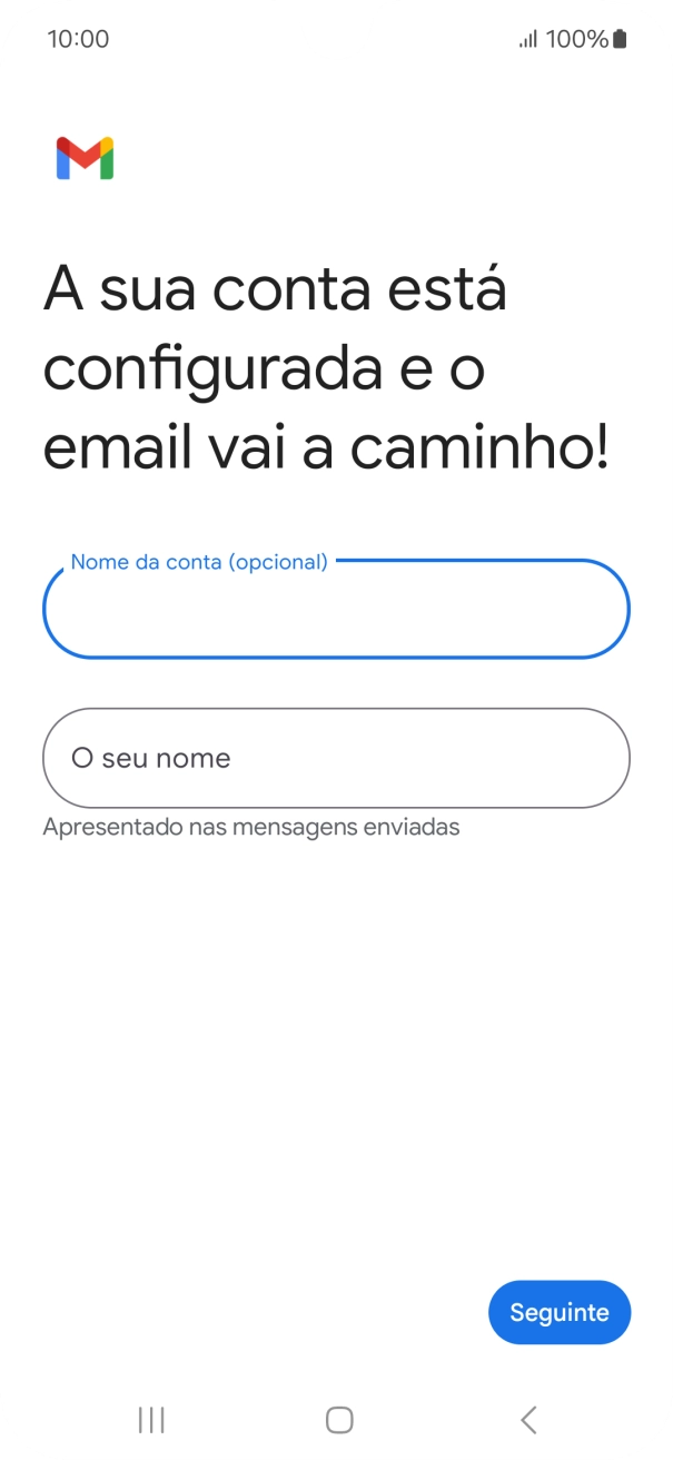 Prima O seu nome e introduza o nome do remetente pretendido.