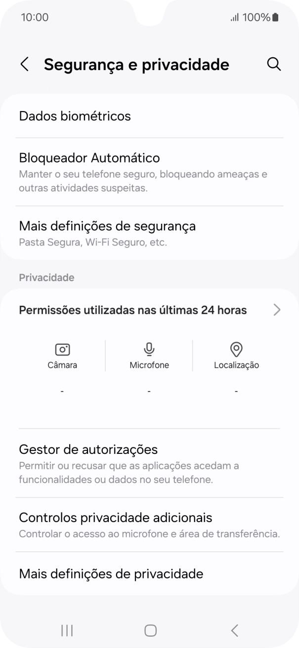 Prima Mais definições de segurança.