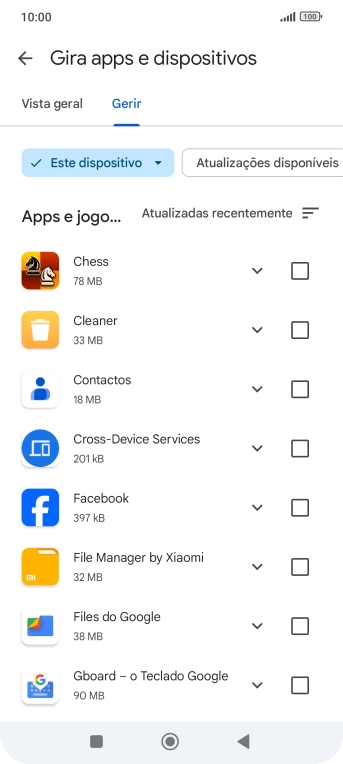 Prima a app pretendida.